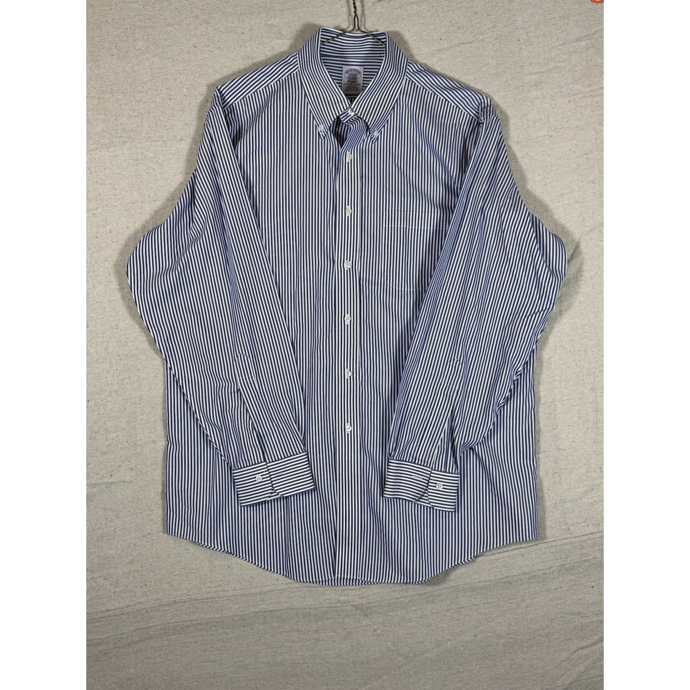 Brooks Brothers Classic Stripe Non Iron Supima Cotton Mens Dress Shirt 16 1/2 34
